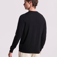 Merino Wool Crew Neck Sweater in Black