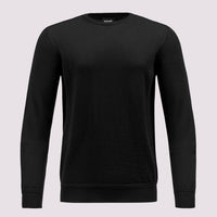 Merino Wool Crew Neck Sweater in Black