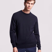 Duchamp Mens Merino Wool Crew Neck Sweater Deep Well