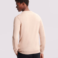 Duchamp Mens Merino Wool Crew Neck Sweater Warm Sand