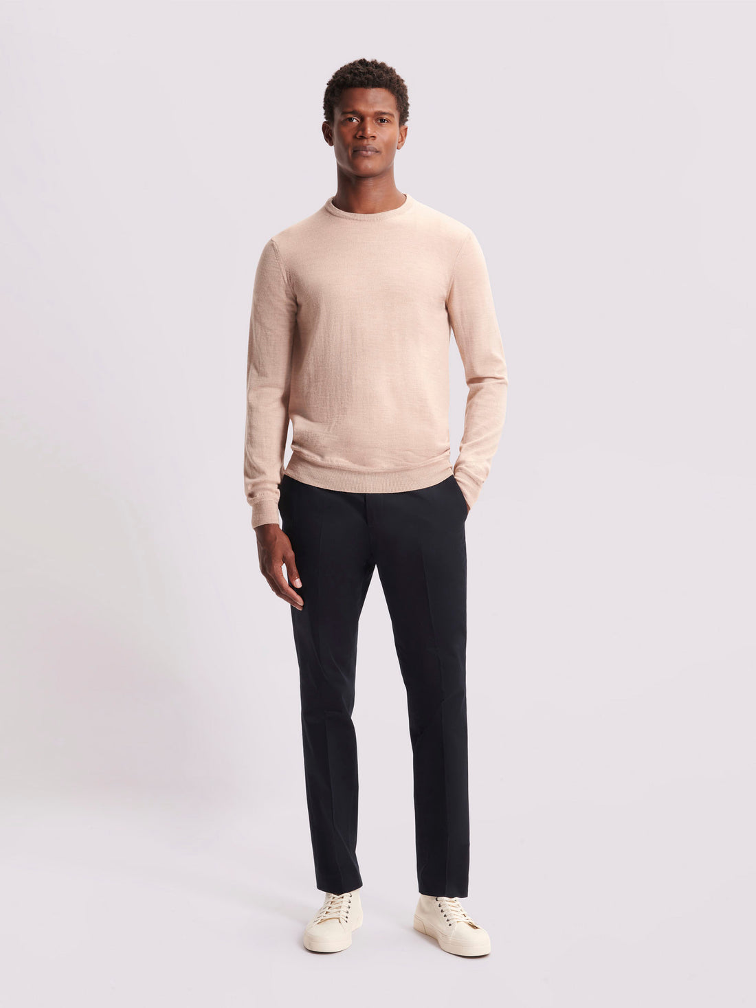 Merino Wool Crew Neck Sweater Sand