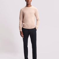 Duchamp Mens Merino Wool Crew Neck Sweater Warm Sand