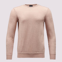 Duchamp Mens Merino Wool Crew Neck Sweater Warm Sand