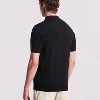 Duchamp Mens Merino Wool Polo Shirt Black