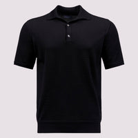 Duchamp Mens Merino Wool Polo Shirt Black