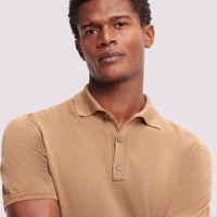 Duchamp Mens Merino Wool Polo Shirt Tobacco Brown