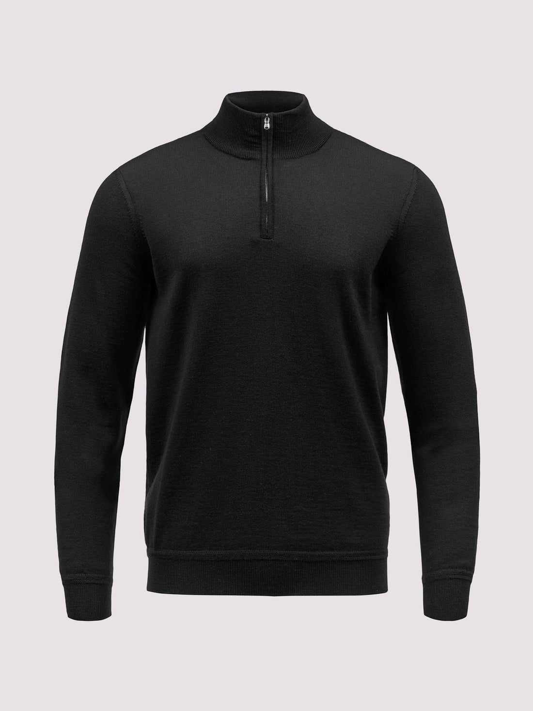 Duchamp Mens Merino 1/4 Zip Sweater Black