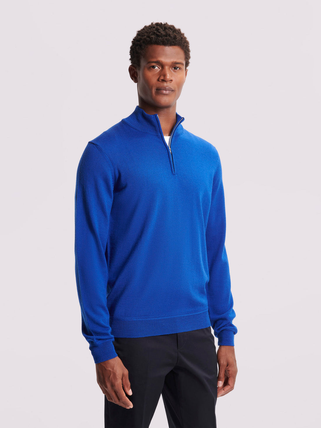 Duchamp Mens Merino 1/4 Zip Sweater Skydiver