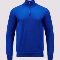 Merino Wool 1/4 Zip Funnel Neck Sweater in Cobalt Blue