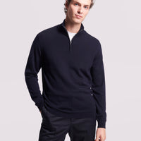 Duchamp Mens Merino 1/4 Zip Sweater Deep Well