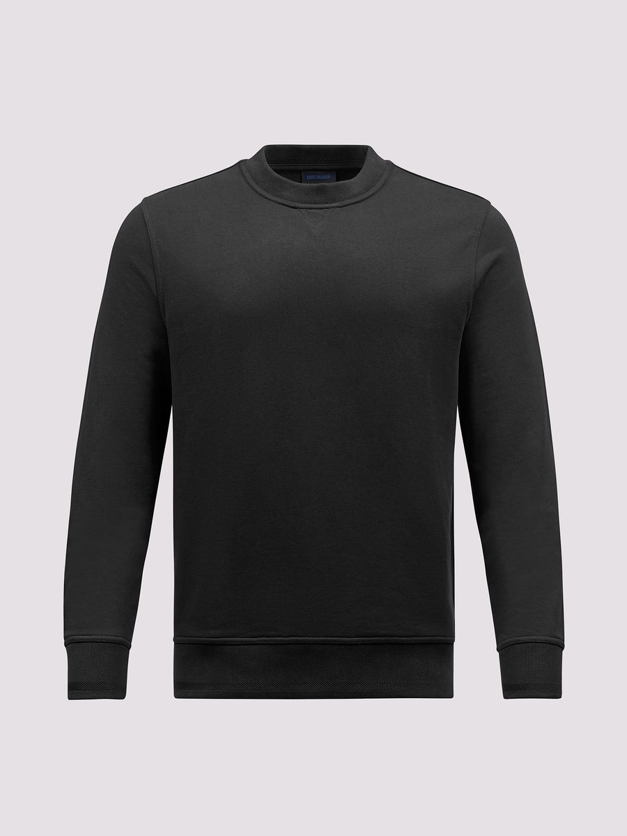 Duchamp Mens French Terry Crew Neck Sweatshirt Black