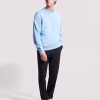 Duchamp Mens French Terry Crew Neck Sweatshirt Blue Bell