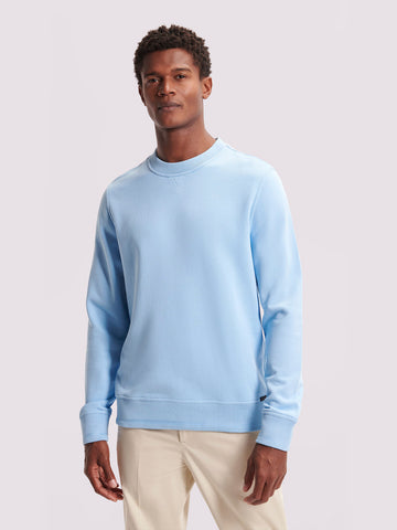 Duchamp Mens French Terry Crew Neck Sweatshirt Blue Bell