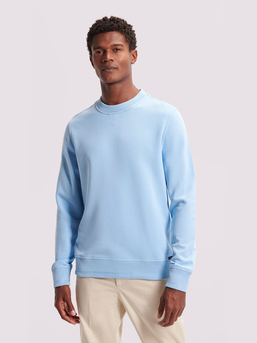 Duchamp Mens French Terry Crew Neck Sweatshirt Blue Bell