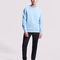 Duchamp Mens French Terry Crew Neck Sweatshirt Blue Bell