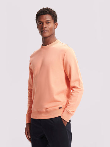 Duchamp Mens French Terry Crew Neck Sweatshirt Shell Coral