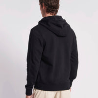 French Terry Zip Through Hooded Sweatshirt in Black