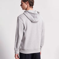 French Terry Zip Through Hooded Sweatshirt in Grey Marl