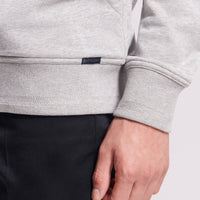 French Terry Zip Through Hooded Sweatshirt in Grey Marl