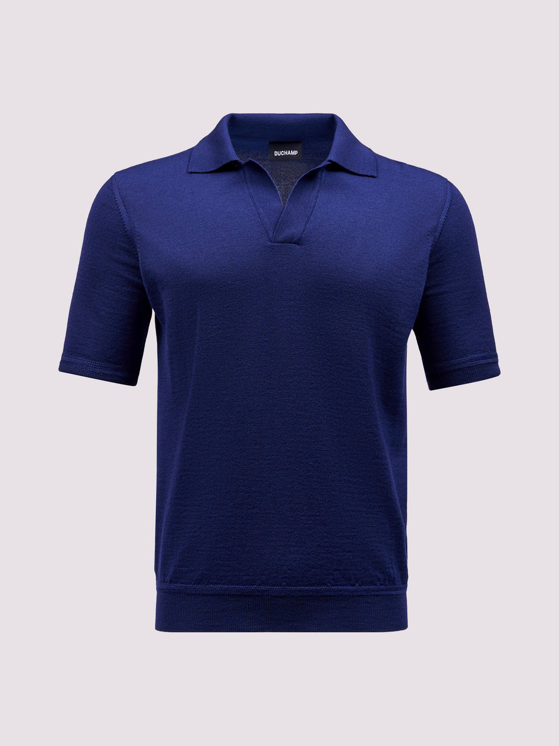 Duchamp Mens Merino Wool Riviera Polo Shirt Medieval Blue