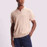 Duchamp Mens Merino Wool Riviera Polo Shirt Warm Sand