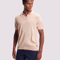 Duchamp Mens Merino Wool Riviera Polo Shirt Warm Sand