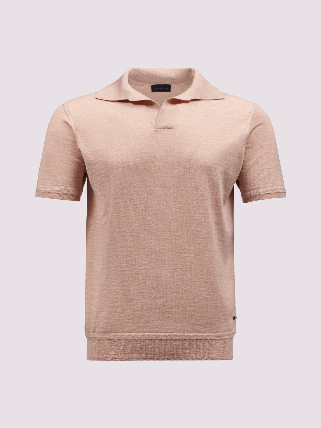 Duchamp Mens Merino Wool Riviera Polo Shirt Warm Sand