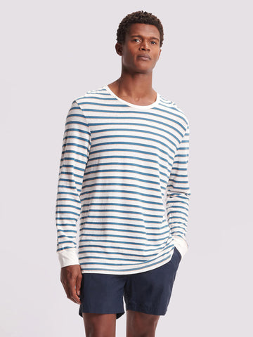 Cotton/Linen Long Sleeve T-Shirt Jet Stream