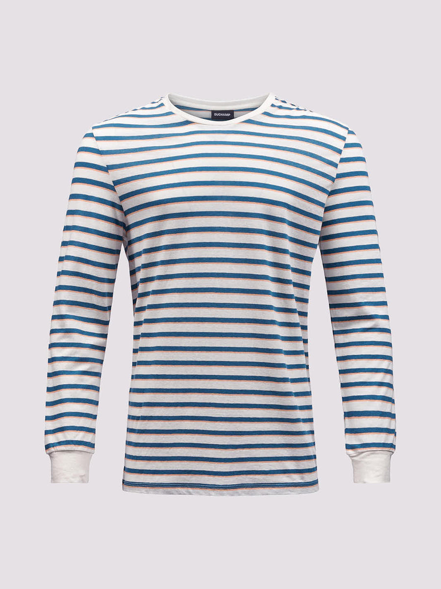 Cotton/Linen Long Sleeve T-Shirt Jet Stream