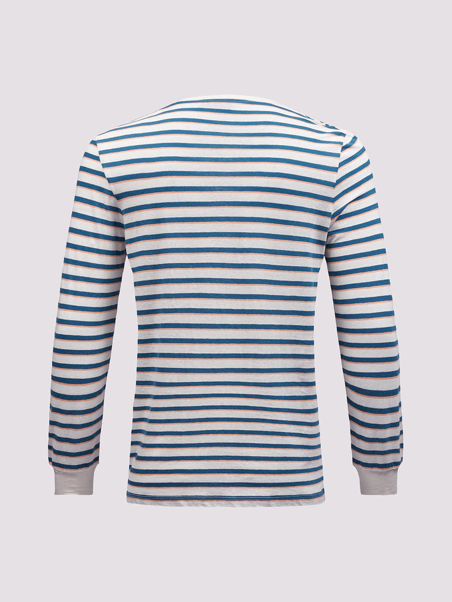 Cotton/Linen Long Sleeve T-Shirt Jet Stream