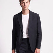 Single Breasted 2 Button Linen Blazer Dark Navy