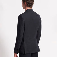 Single Breasted 2 Button Linen Blazer Dark Navy