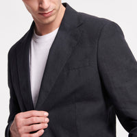 Single Breasted 2 Button Linen Blazer Dark Navy