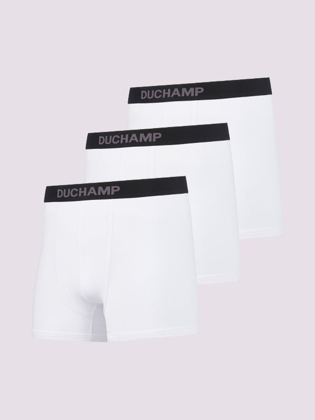 Duchamp Mens Three Pack Solid Jersey Boxer Briefs White