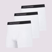 Duchamp Mens Three Pack Solid Jersey Boxer Briefs White