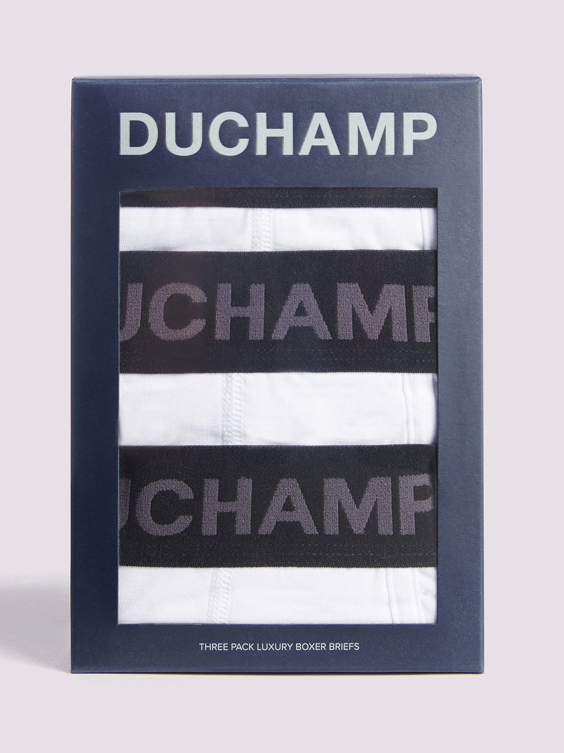 Duchamp Mens Three Pack Solid Jersey Boxer Briefs White