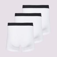 Duchamp Mens Three Pack Solid Jersey Boxer Briefs White