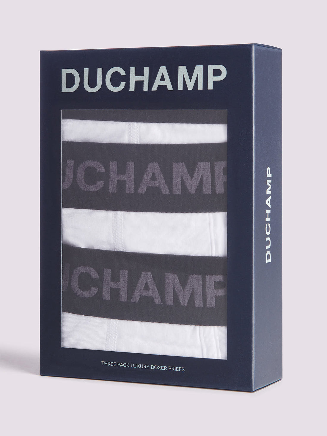 Duchamp Mens Three Pack Solid Jersey Boxer Briefs White