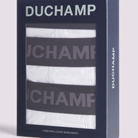 Duchamp Mens Three Pack Solid Jersey Boxer Briefs White