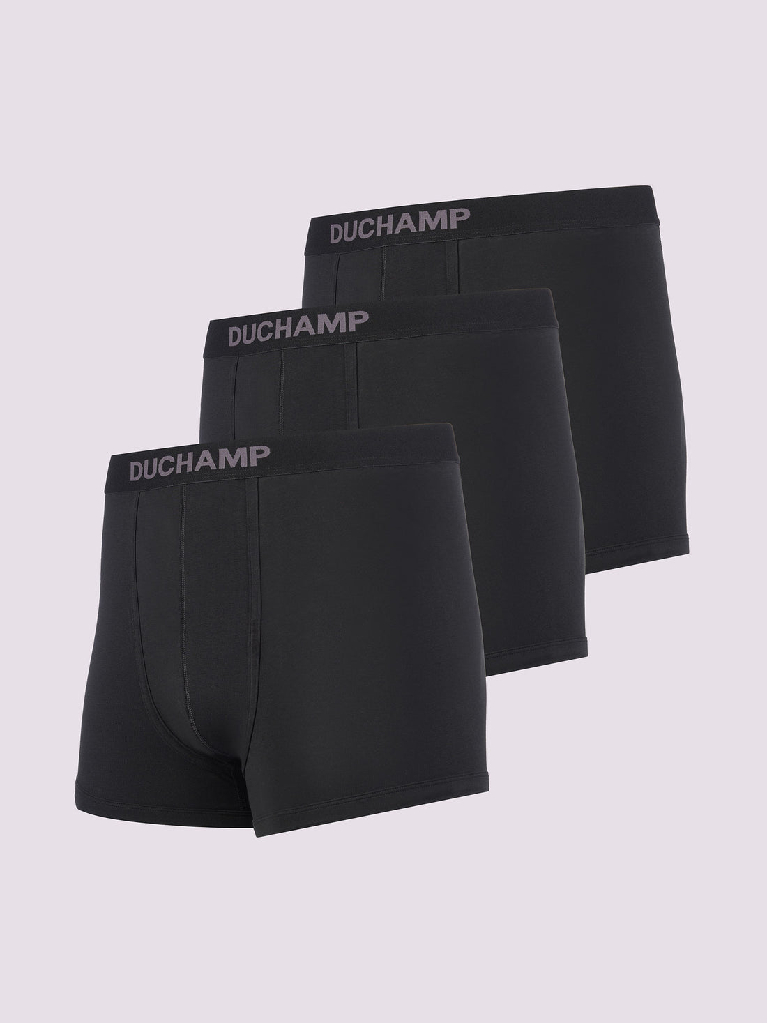 Duchamp Mens Three Pack Solid Jersey Boxer Briefs Black