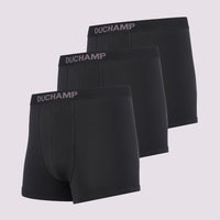 Duchamp Mens Three Pack Solid Jersey Boxer Briefs Black