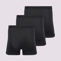 Duchamp Mens Three Pack Solid Jersey Boxer Briefs Black