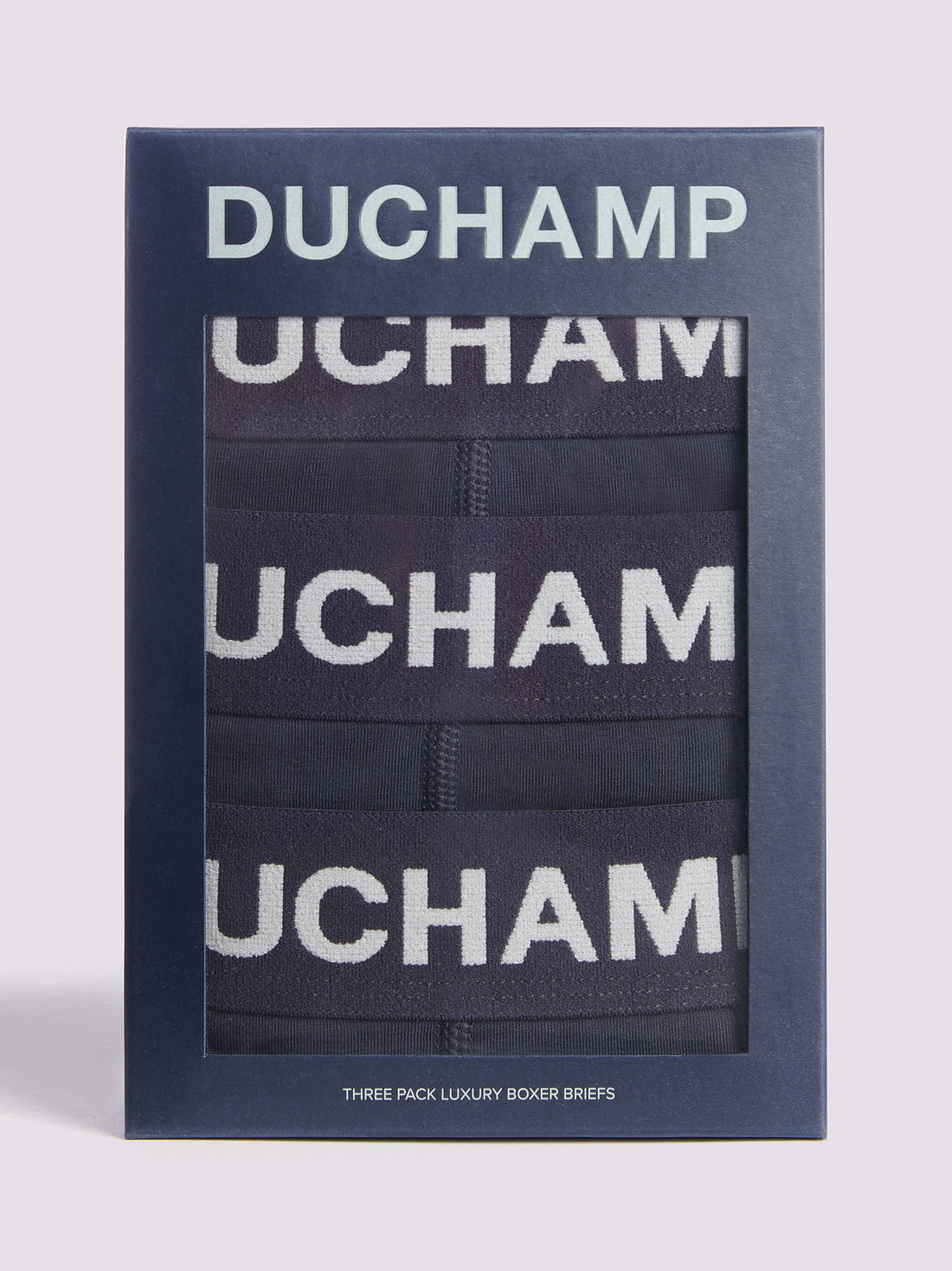 Duchamp Mens Three Pack Solid Jersey Boxer Briefs Deep Well