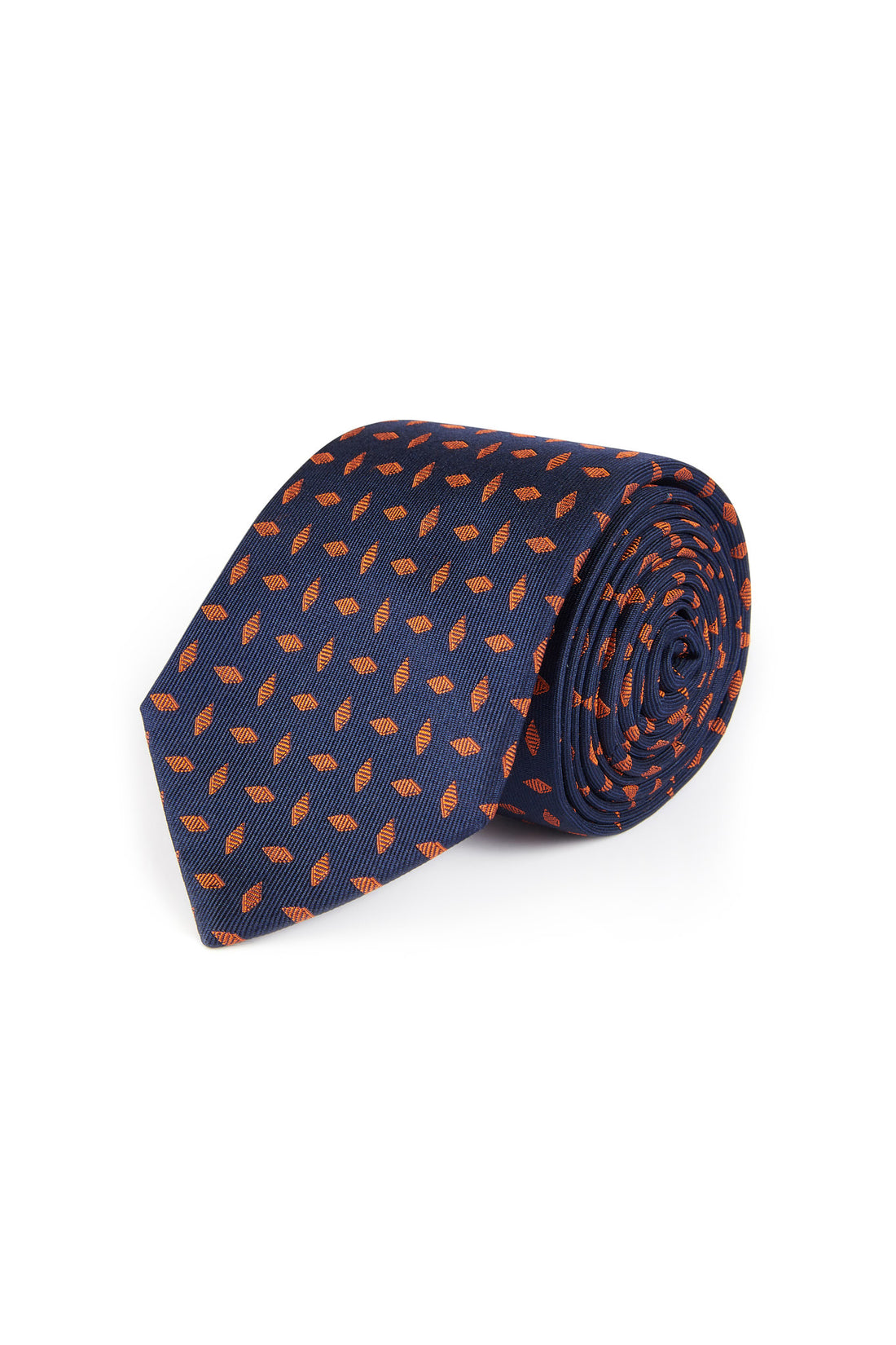 Duchamp Mens Silk Diamond Pattern Tie Gold Flame