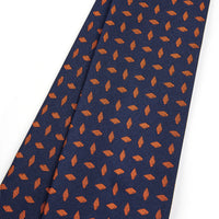 Duchamp Mens Silk Diamond Pattern Tie Gold Flame