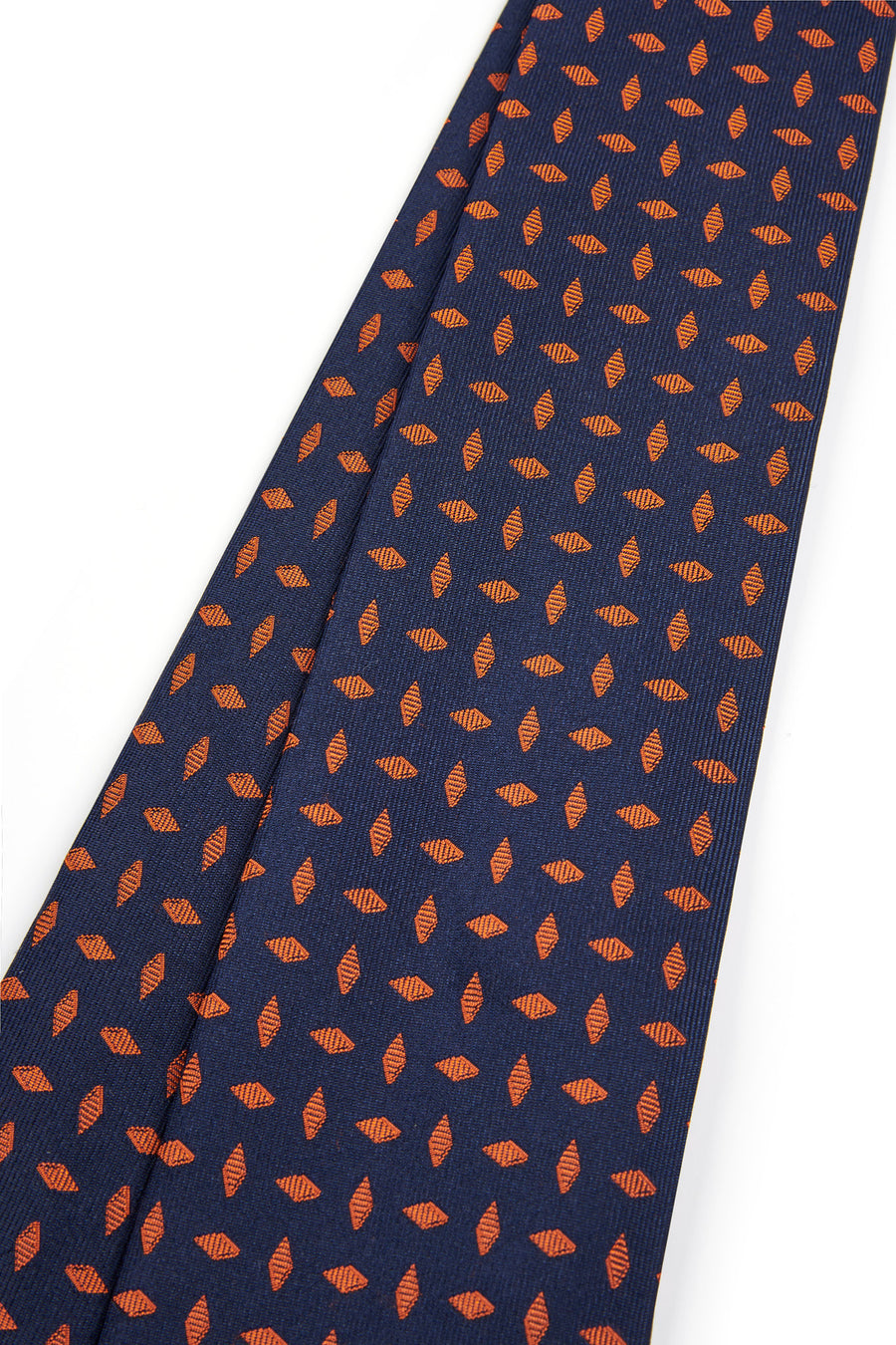 Duchamp Mens Silk Diamond Pattern Tie Gold Flame