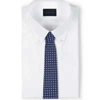 Duchamp Mens Silk Diamond Pattern Tie Rain Washed