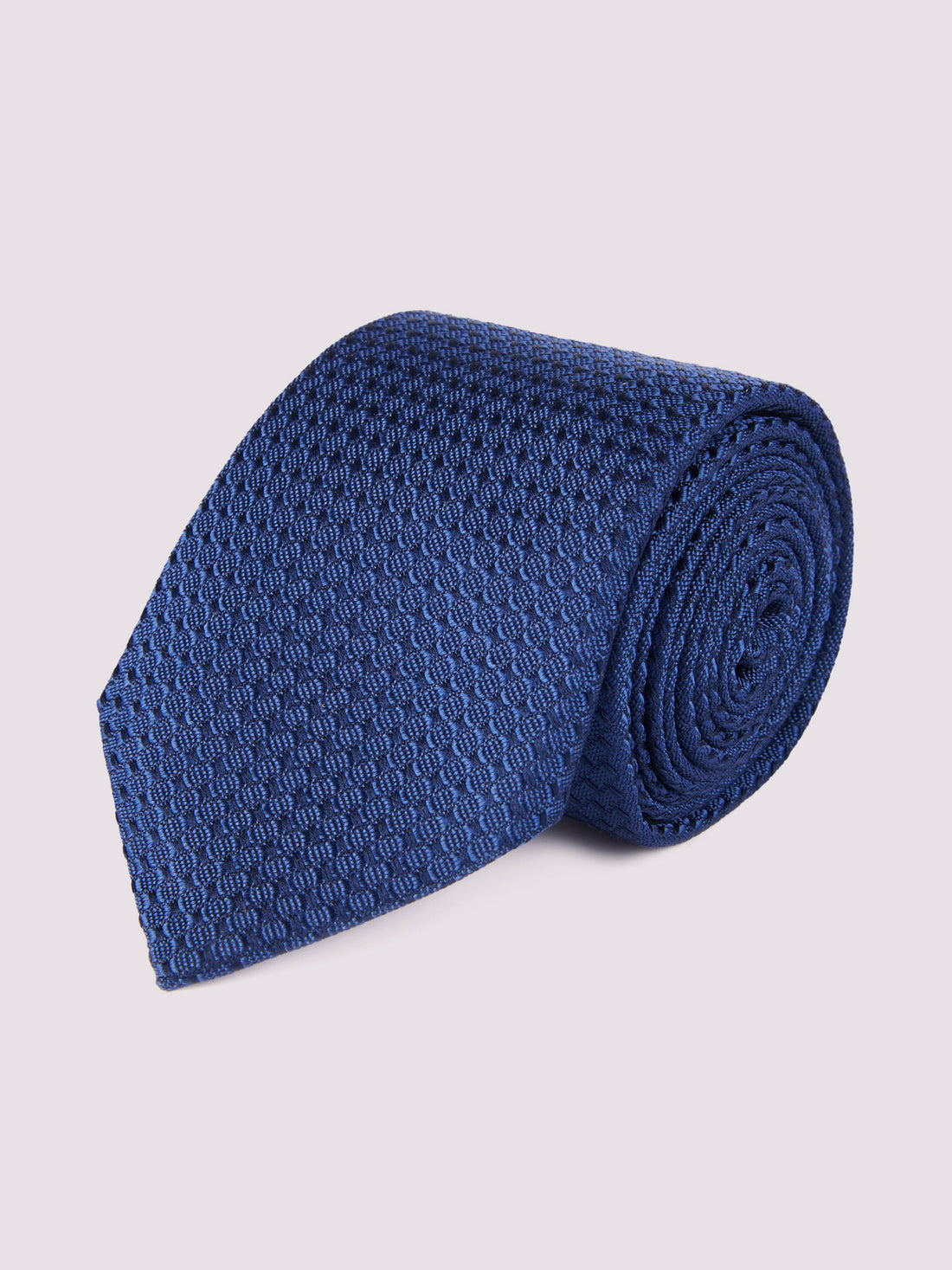 Duchamp Mens Silk Geo Pattern Tie Beacon Blue