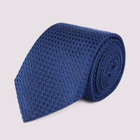 Duchamp Mens Silk Geo Pattern Tie Beacon Blue