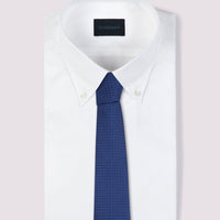 Duchamp Mens Silk Geo Pattern Tie Beacon Blue